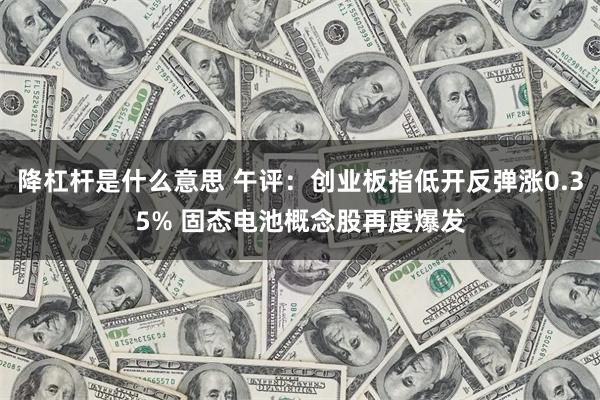 降杠杆是什么意思 午评：创业板指低开反弹涨0.35% 固态电池概念股再度爆发