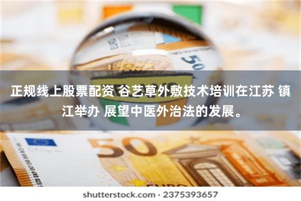 正规线上股票配资 谷艺草外敷技术培训在江苏 镇江举办 展望中医外治法的发展。